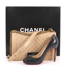 Chanel Boy Flap Bag Quilted Calfskin New Medium