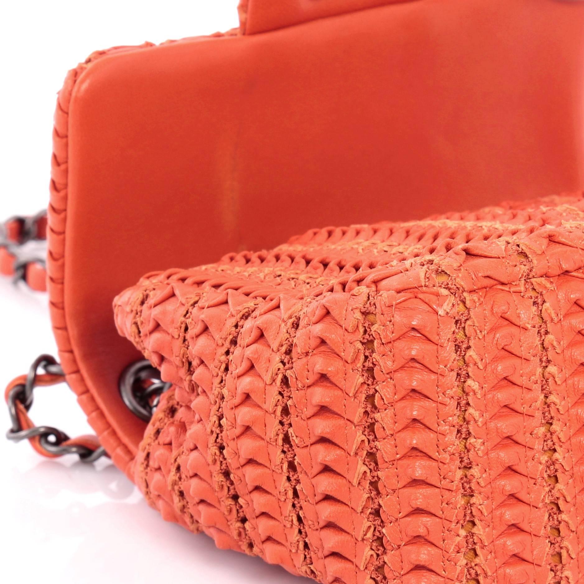 Women's or Men's Chanel Crochet Flap Bag Lambskin Small