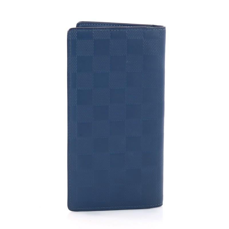 Blue Louis Vuitton Brazza Wallet Damier Infini Leather 