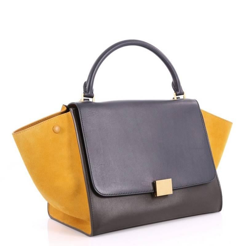 Celine Tricolor Trapeze Handbag Leather Medium In Good Condition In NY, NY