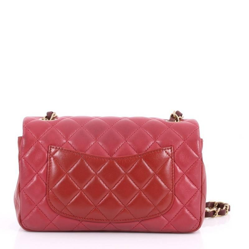 Women's Chanel Tricolor Classic Single Flap Bag Quilted Lambskin Mini