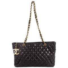 Chanel Vintage CC Charm Tote Quilted Lambskin Large