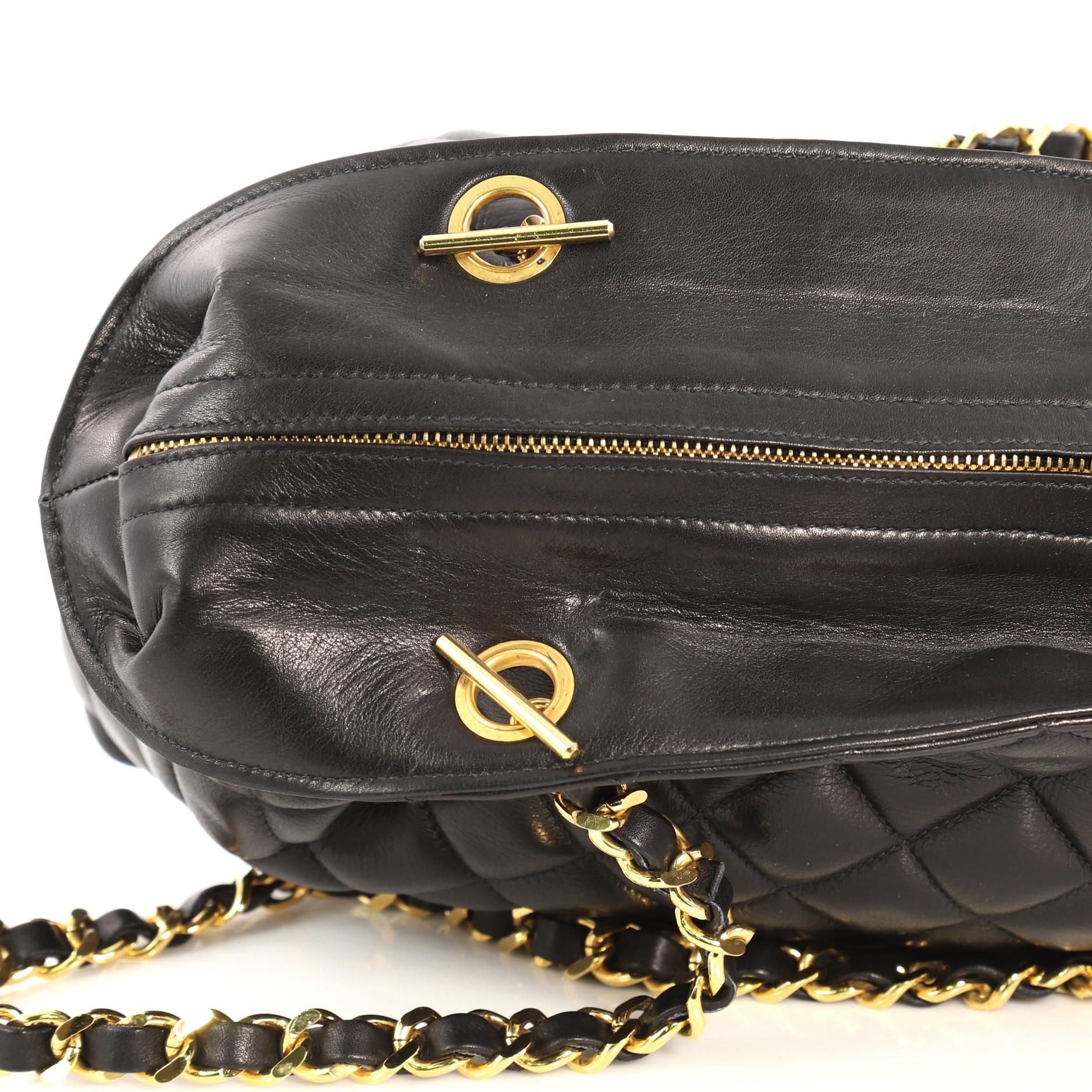 Chanel Vintage CC Charm Tote Quilted Lambskin Large 2