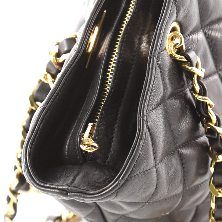 Chanel Vintage CC Charm Tote Quilted Lambskin Large at 1stDibs | chanel ...