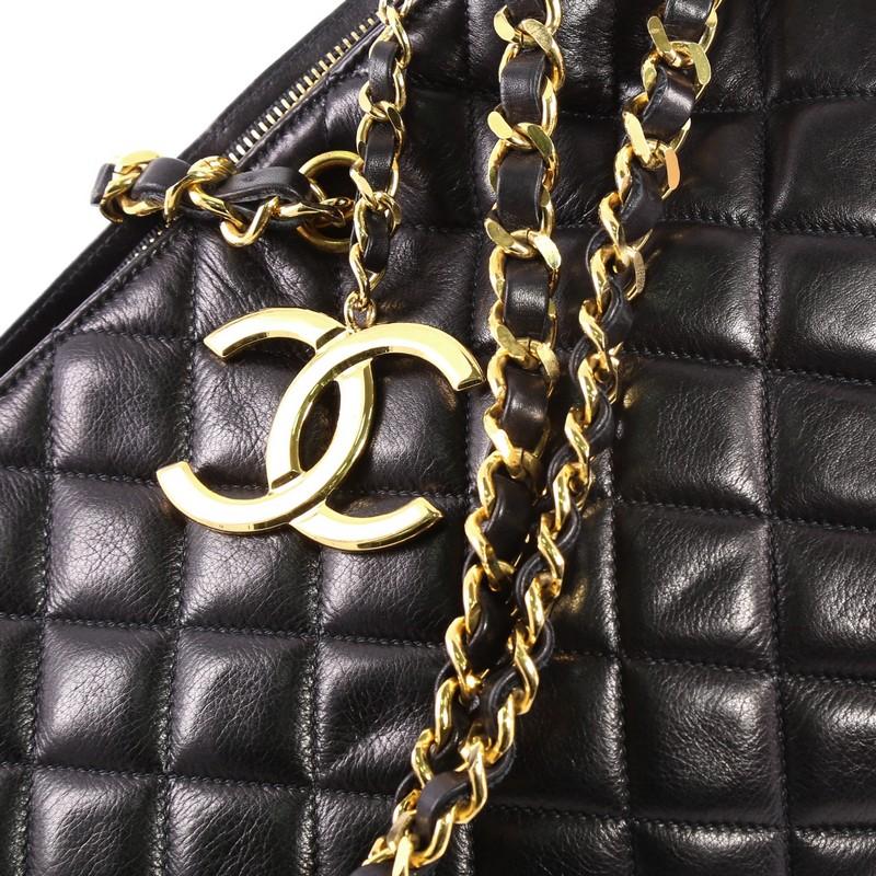 Chanel Vintage CC Charm Tote Quilted Lambskin Large 4