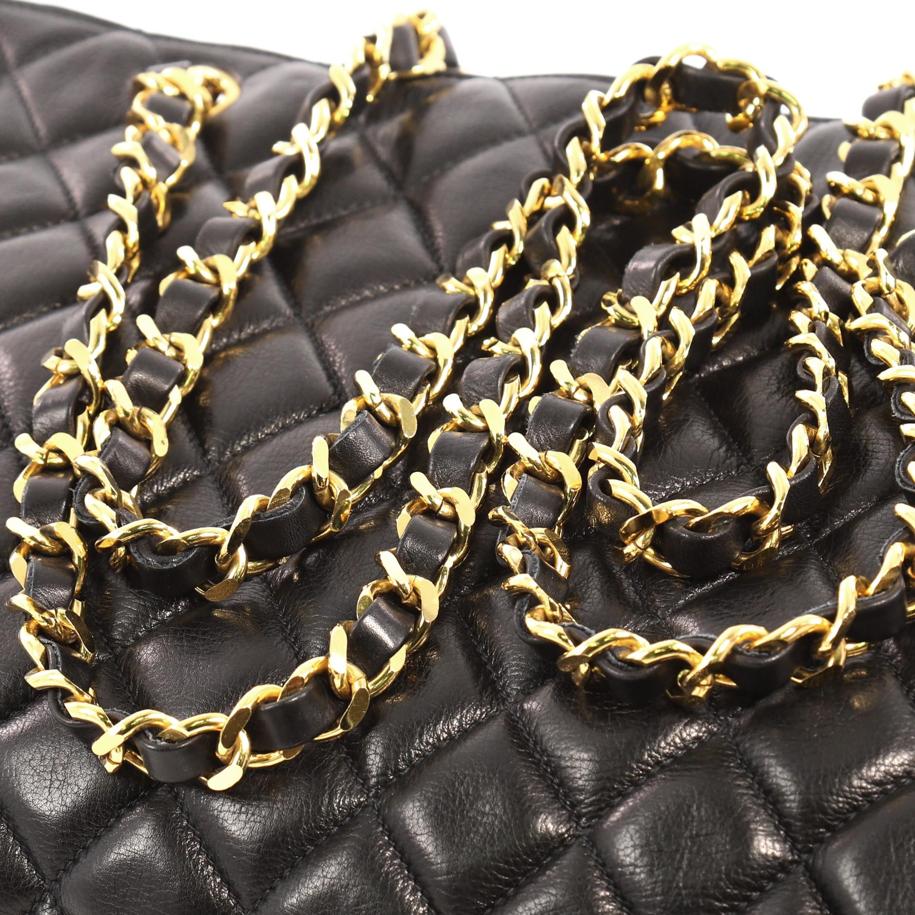 Chanel Vintage CC Charm Tote Quilted Lambskin Large 5