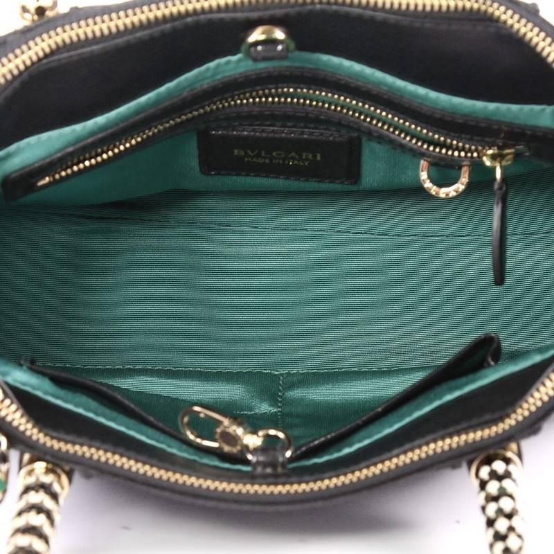 Bvlgari Serpenti Double Zip Tote Leather and Python Small 2