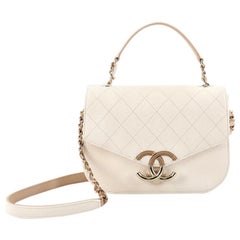Chanel Thread Around Flap Bag Quilted Caviar Small