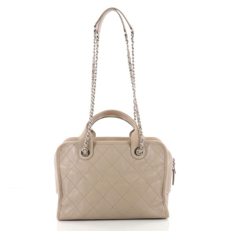 Chanel Deauville Bowling Bag Quilted Caviar Large In Good Condition In NY, NY