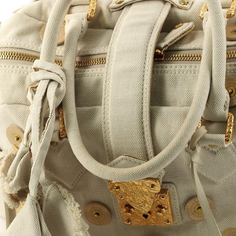 Women's Louis Vuitton Polka Dot Panama Bowly Handbag Embellished Canvas