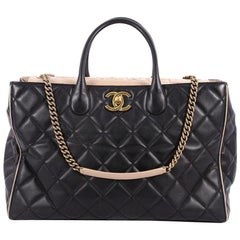 Chanel Portobello Logo Large Quilted Lambskin Tote  