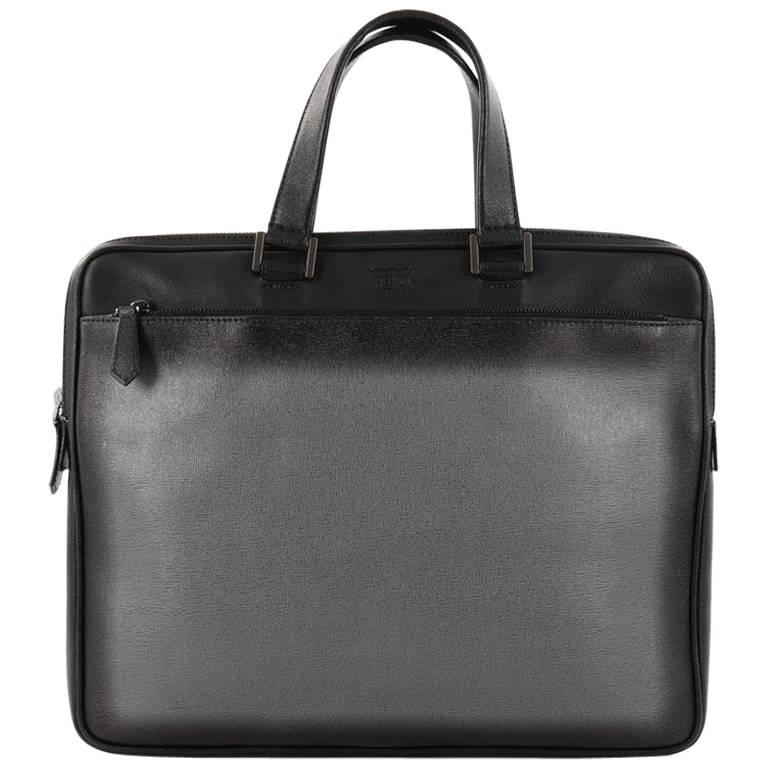 Fendi Front Zip Briefcase Leather