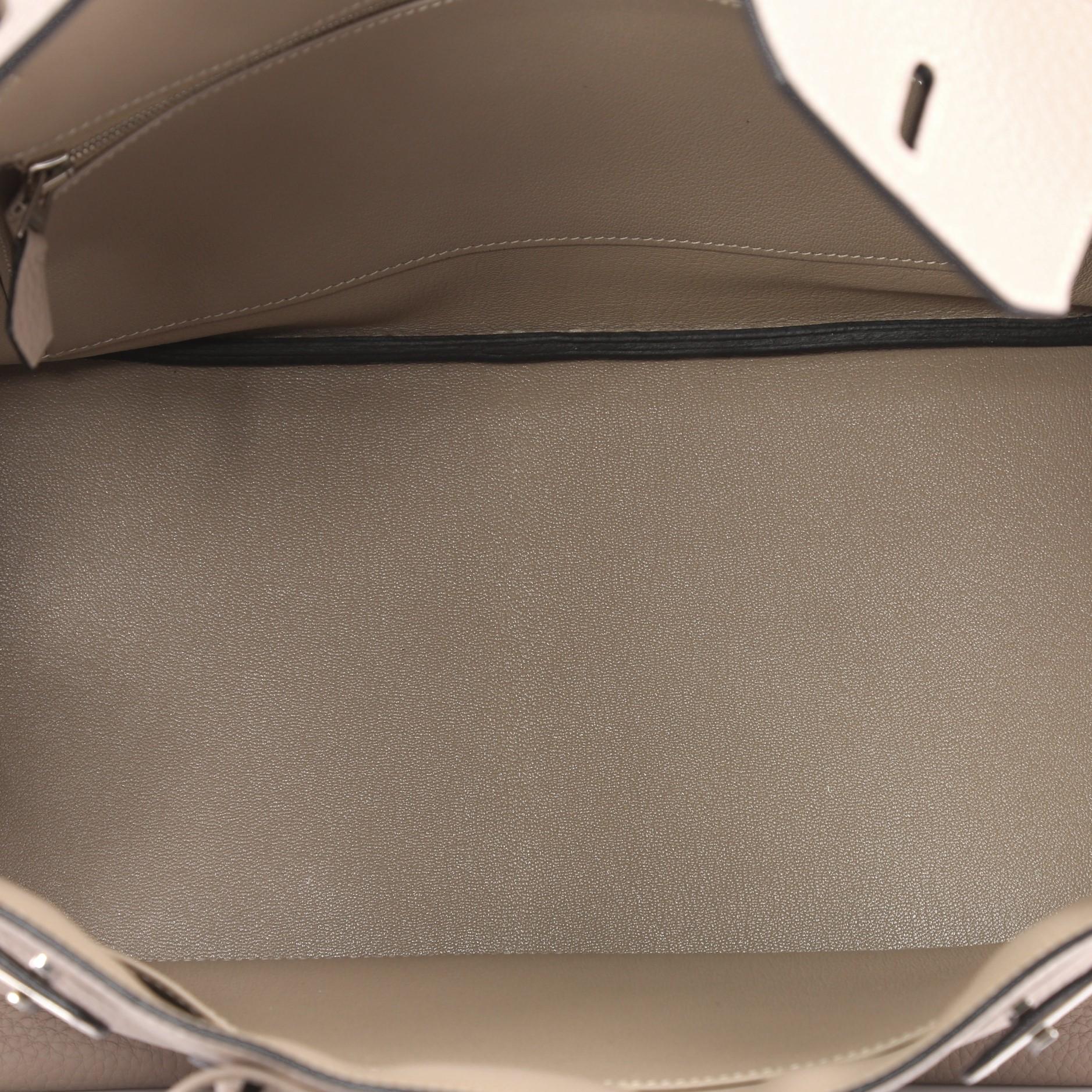 Hermes Birkin Handbag Gris Tourterelle Clemence with Palladium Hardware 35  2