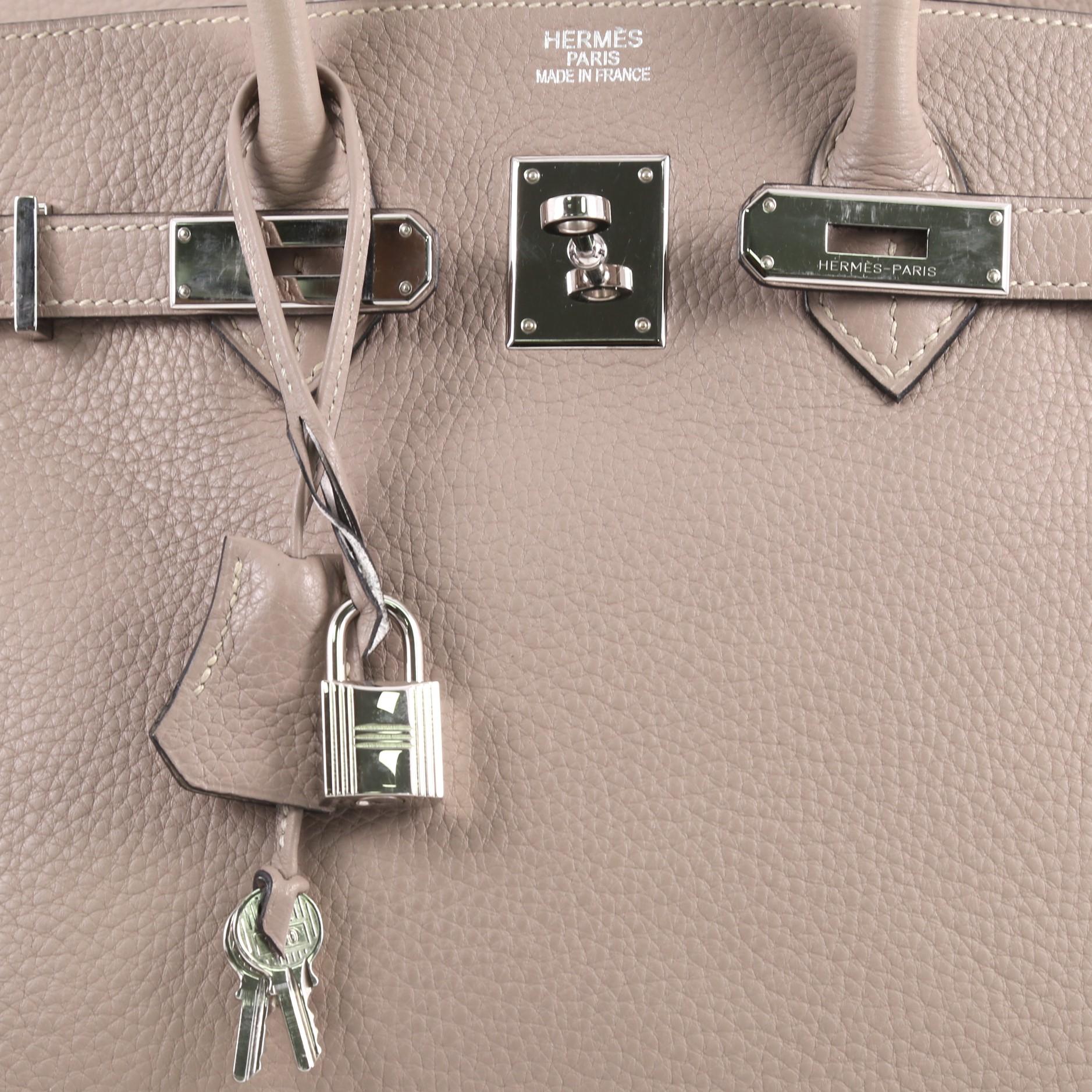Hermes Birkin Handbag Gris Tourterelle Clemence with Palladium Hardware 35  4