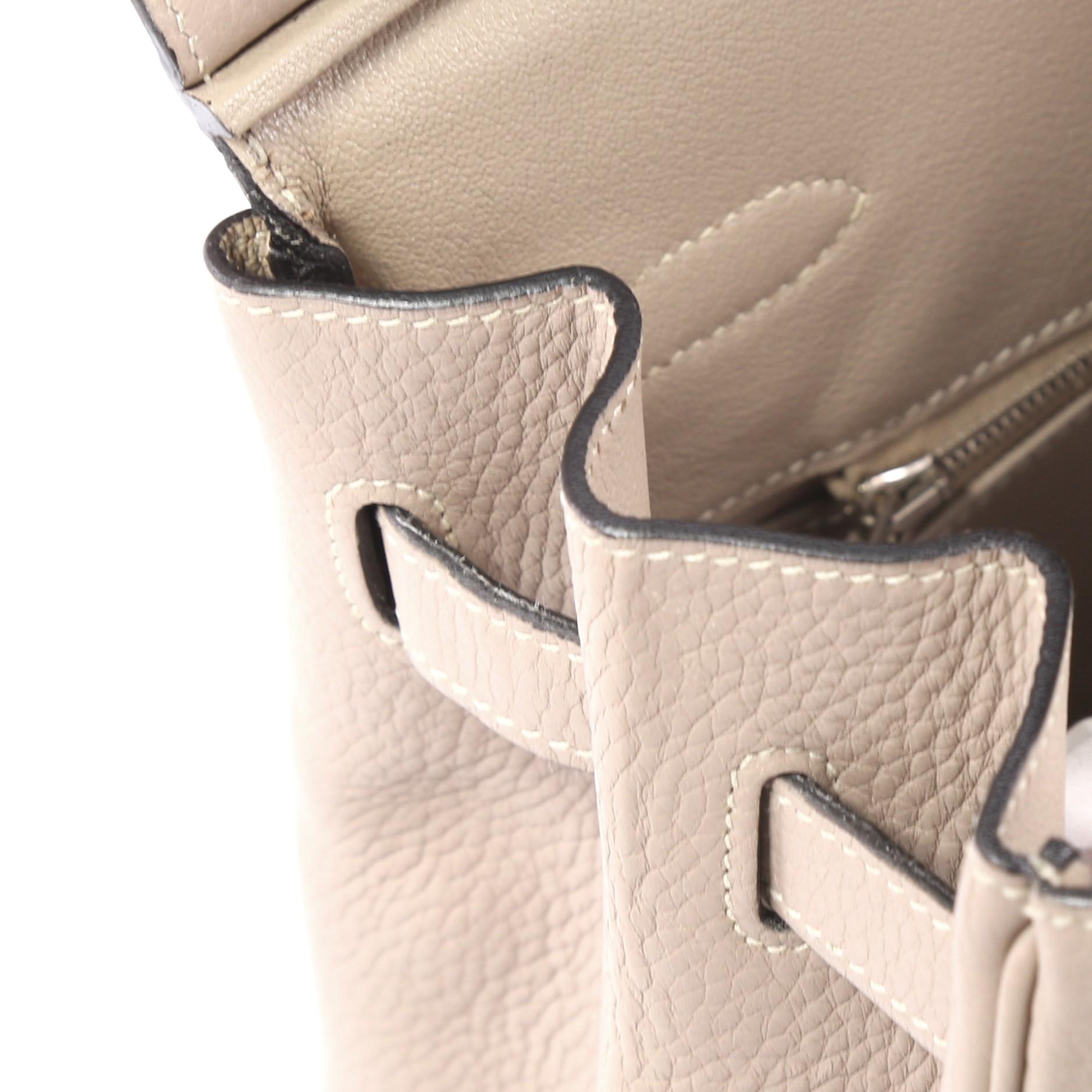 Hermes Birkin Handbag Gris Tourterelle Clemence with Palladium Hardware 35  5