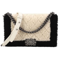 Chanel Boy Flap Bag Shearling New Medium 