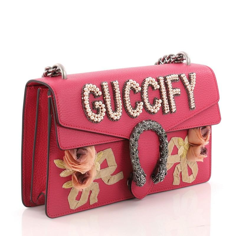 Pink Gucci Dionysus Handbag Embellished Leather Small 