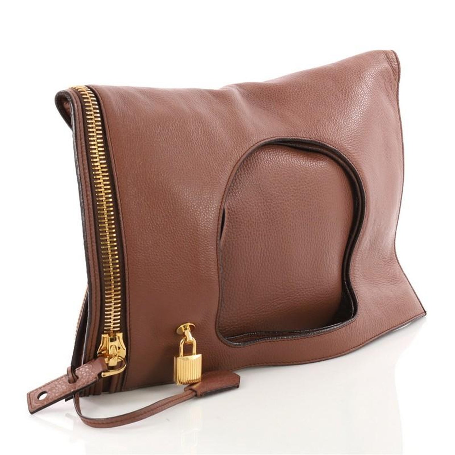 Tom Ford Alix Fold Over Bag Leather Medium At 1stdibs