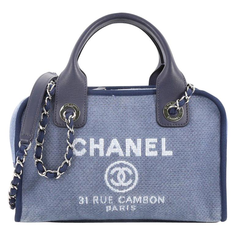 Chanel Deauville Bowling Bag Canvas Small