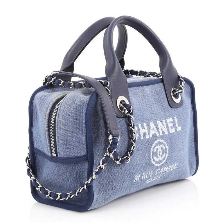 Chanel Deauville Bowling Bag Canvas Small at 1stDibs