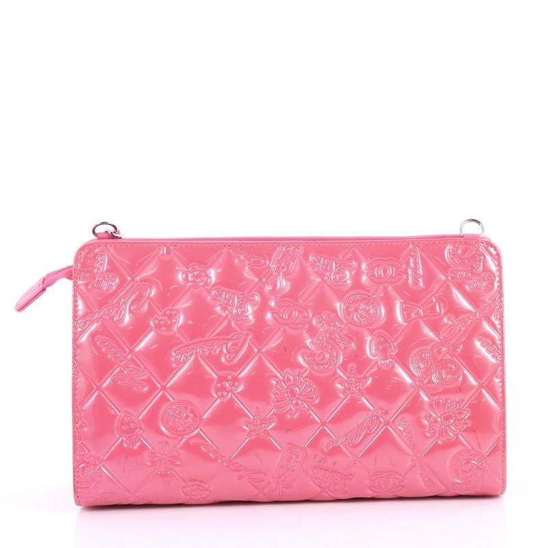 Women's Chanel Lucky Symbols Pochette Embossed Quilted Patent