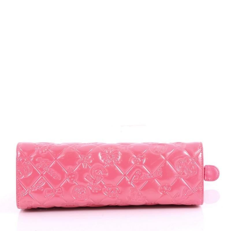 Chanel Lucky Symbols Pochette Embossed Quilted Patent 1