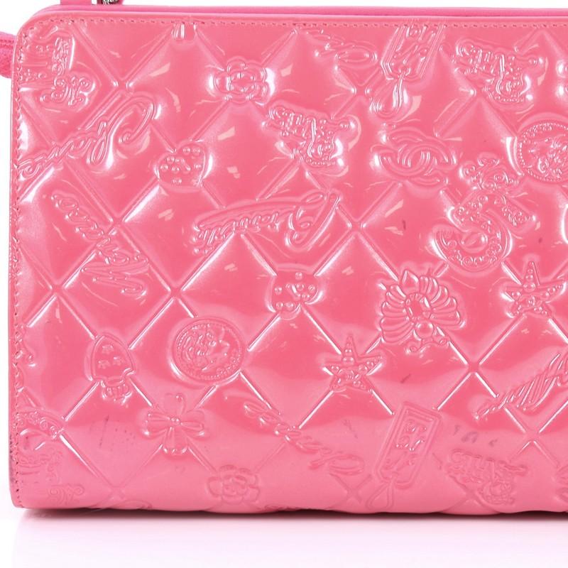 Chanel Lucky Symbols Pochette Embossed Quilted Patent 4