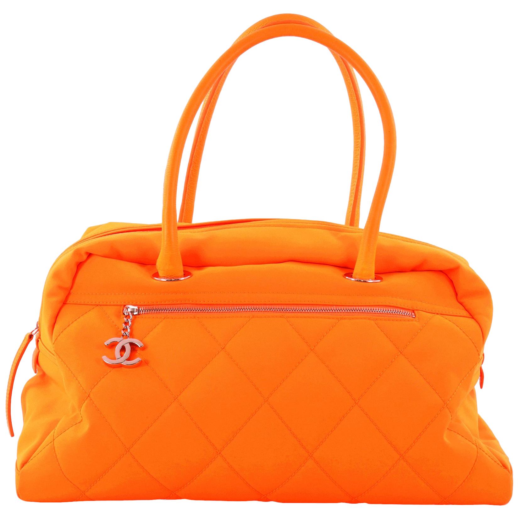 Chanel Large Quilted Canvas Biarritz Duffle Bag at 1stDibs