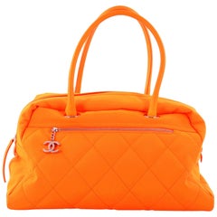 Chanel Large Quilted Canvas Biarritz Duffle Bag