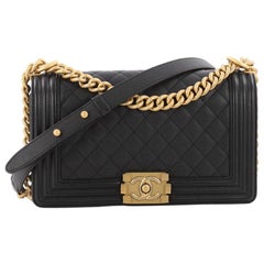 Chanel Boy Flap Bag Quilted Caviar New Medium