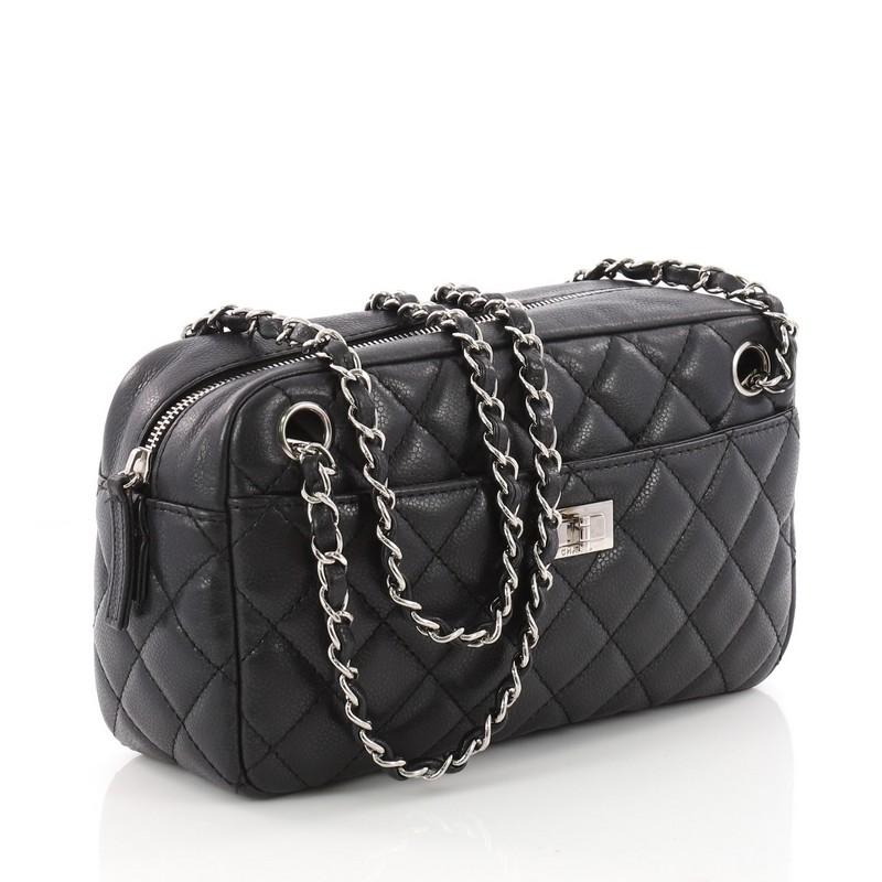 Chanel Reissue Camera Bag Quilted Caviar East West In Good Condition In NY, NY