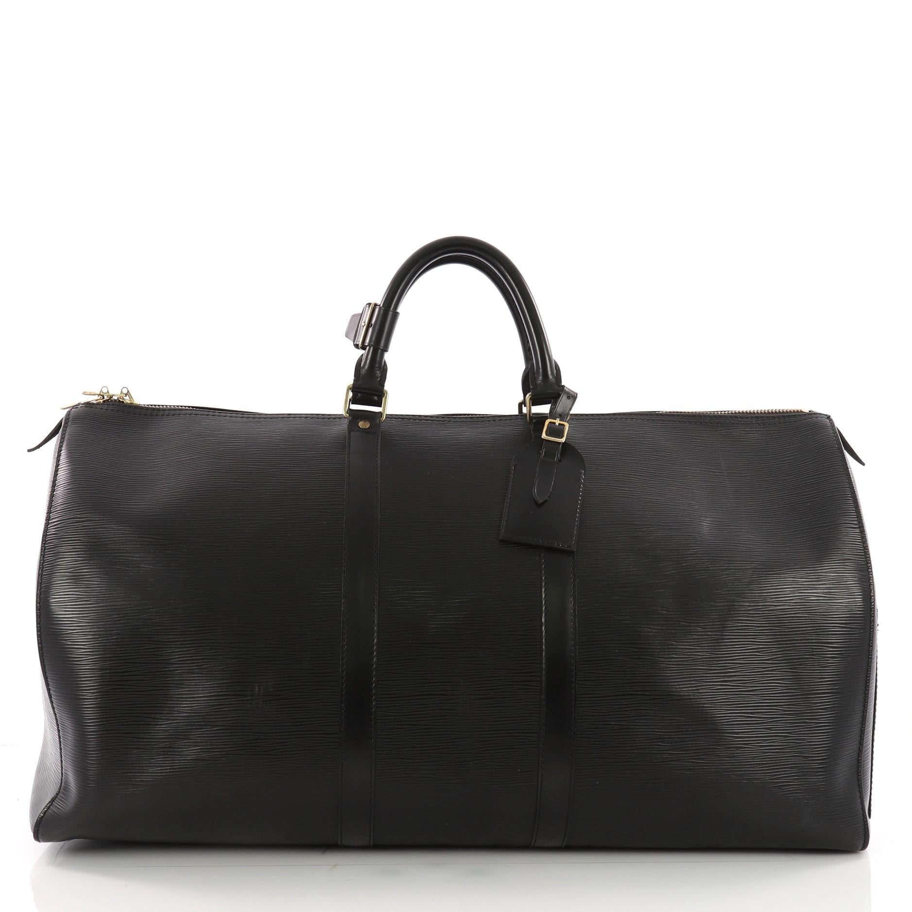 Black Louis Vuitton Keepall Bag Epi Leather 60 