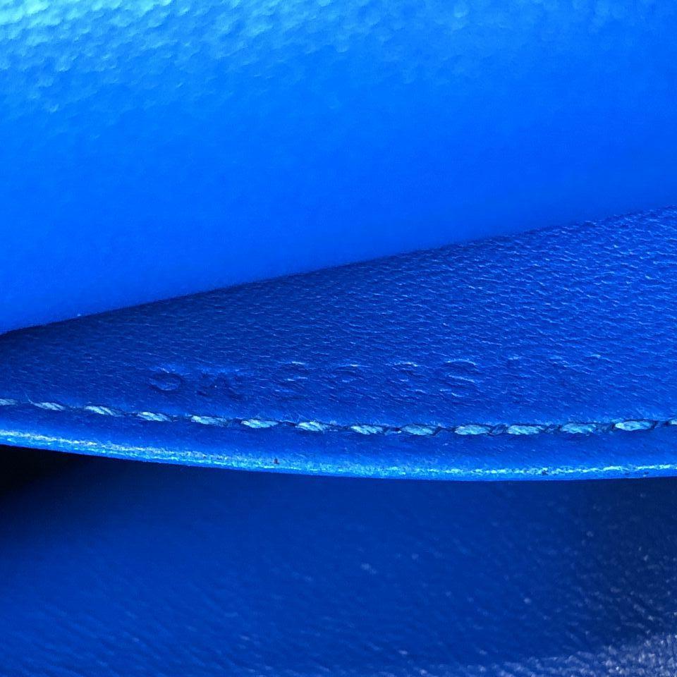 Women's or Men's Hermes Kelly Mini II Handbag Bleu Hydra Chevre Mysore with Palladium Hardware 2