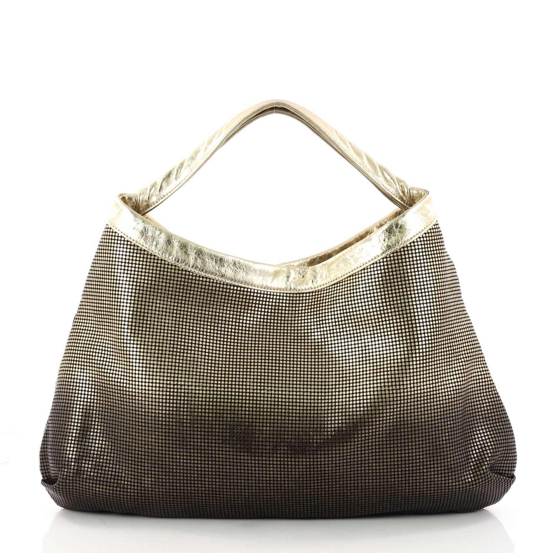 Women's Chanel Hollywood Hobo Perforated Leather East West