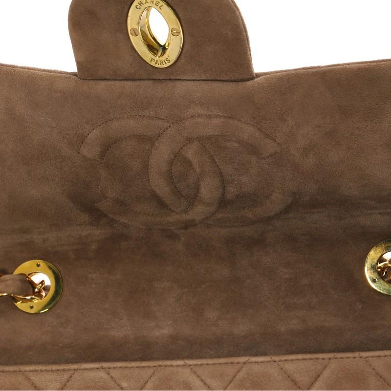 Chanel Vintage Classic Single Flap Bag Quilted Suede Maxi 3