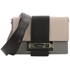 Prada Metal Ribbon Shoulder Bag City Calfskin Small