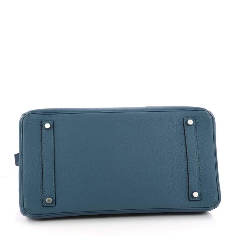 Hermes Birkin Handbag Bleu Thalassa Togo with Palladium Hardware 35 1