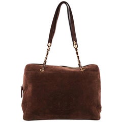 Chanel Vintage Timeless Zip Satchel Suede Large