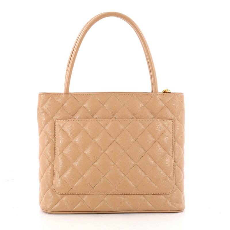 Women's Chanel Medallion Tote Quilted Caviar