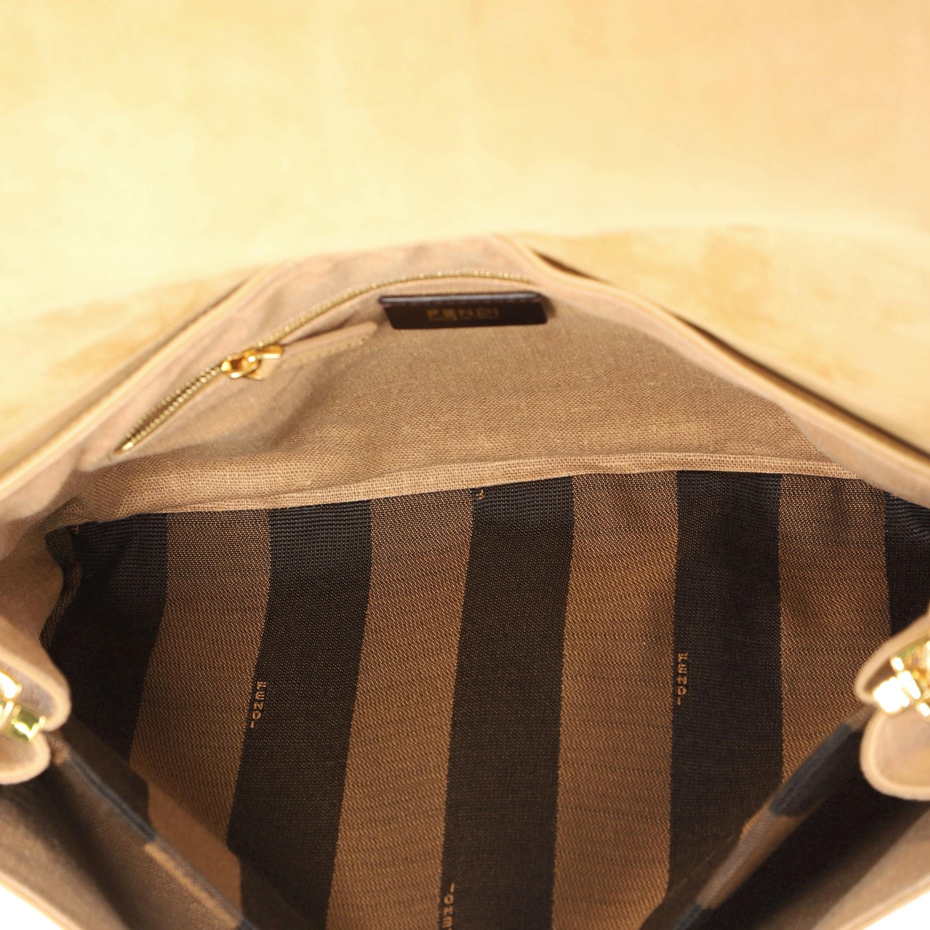 Women's or Men's Fendi Claudia Shoulder Bag Pequin Embossed Leather Large