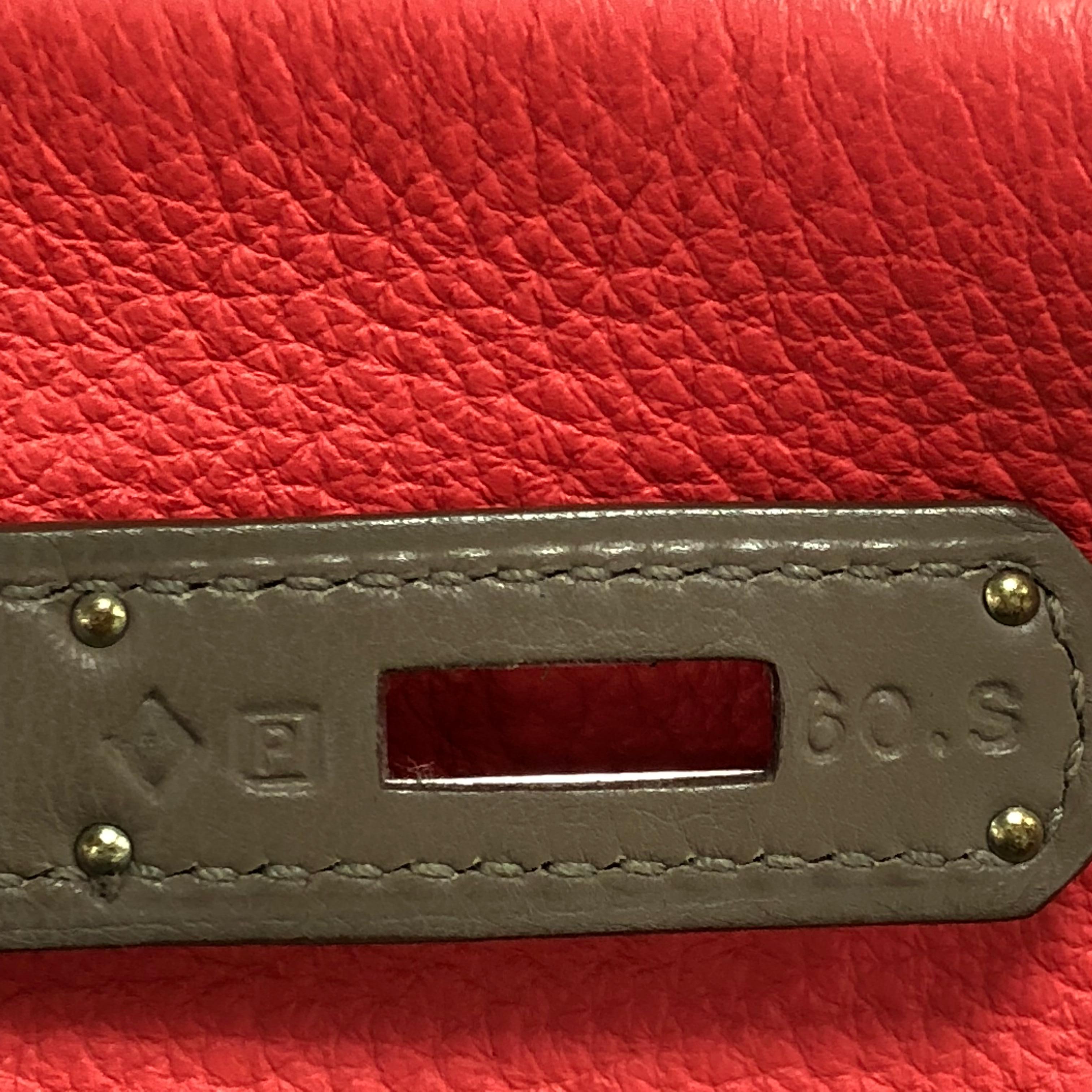 Hermes Birkin Handbag Tricolor Clemence and Swift with Brushed Palladium  4