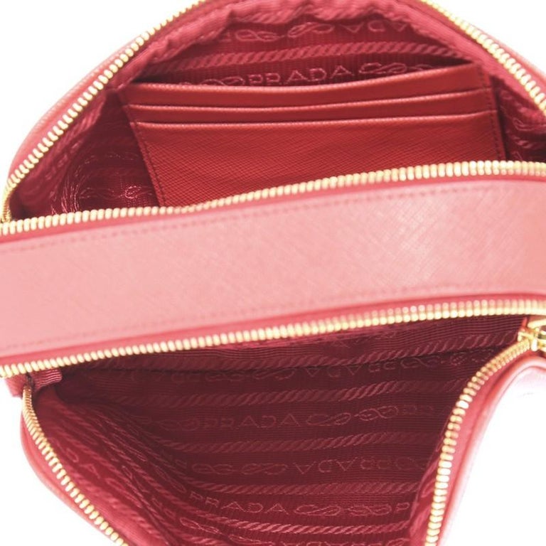 Prada Double Zip Crossbody Bag Saffiano Leather Mini at 1stDibs