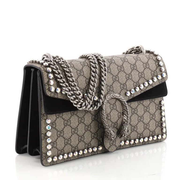 Gucci Dionysus Handbag Crystal Embellished GG Coated Canvas Small at