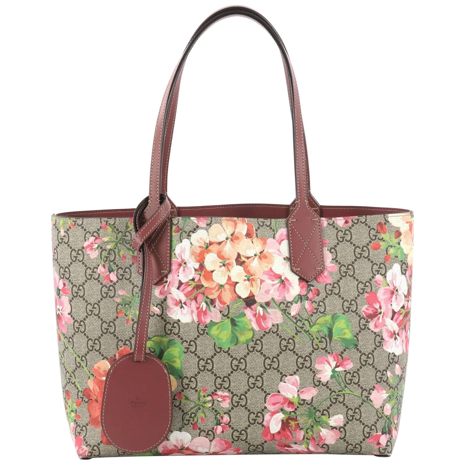 Gucci Reversible Gucci Reversible Tote Blooms GG Print Leather Small 