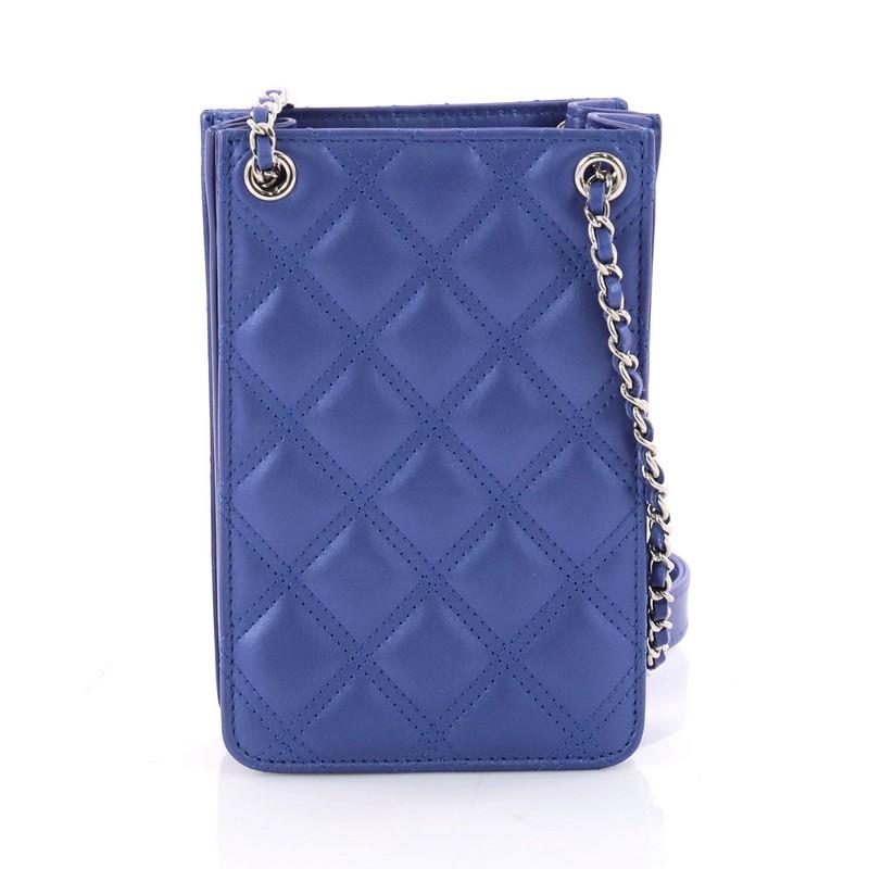 Women's or Men's Chanel CC Phone Holder Crossbody Bag Quilted Lambskin