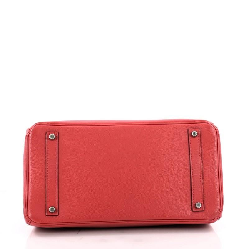 Hermes Birkin Handbag Bougainvillia Red Epsom with Palladium Hardware 35  1