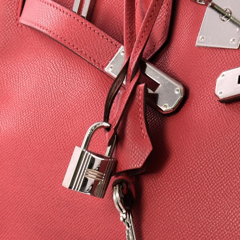Hermes Birkin Handbag Bougainvillia Red Epsom with Palladium Hardware 35  4