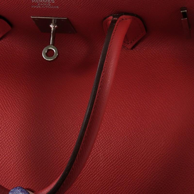 Hermes Birkin Handbag Bougainvillia Red Epsom with Palladium Hardware 35  5