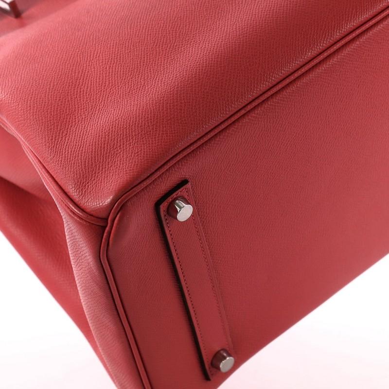 Hermes Birkin Handbag Bougainvillia Red Epsom with Palladium Hardware 35  6