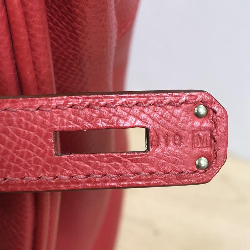Hermes Birkin Handbag Bougainvillia Red Epsom with Palladium Hardware 35  7